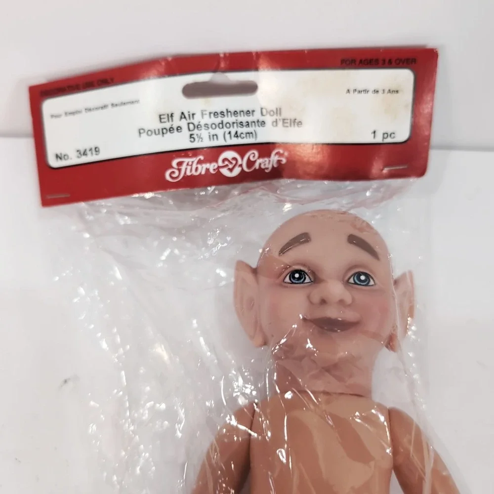 Fibre Craft Air Freshener Doll Elf  3419 Christmas Holliday Crochet 1990s